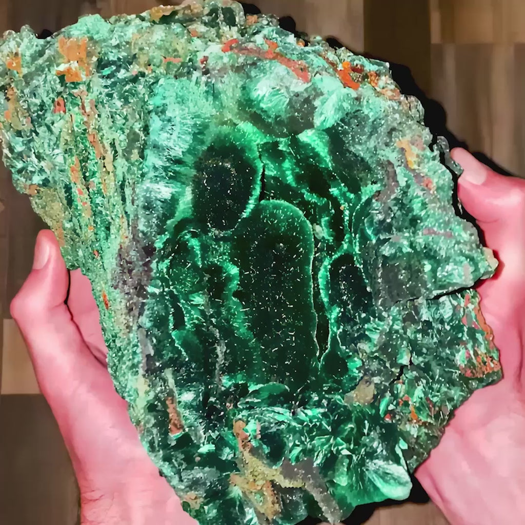 Shimmering Malachite Geode