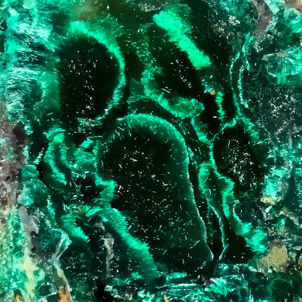 Shimmering Malachite Geode