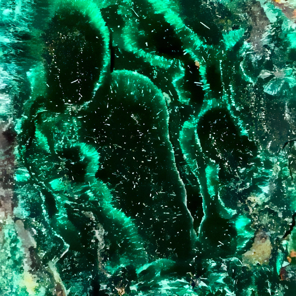 Shimmering Malachite Geode