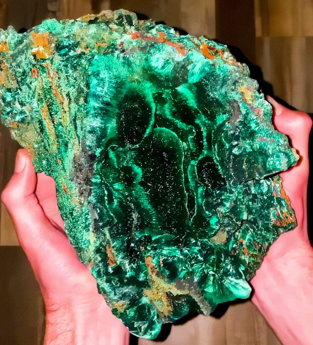 Shimmering Malachite Geode
